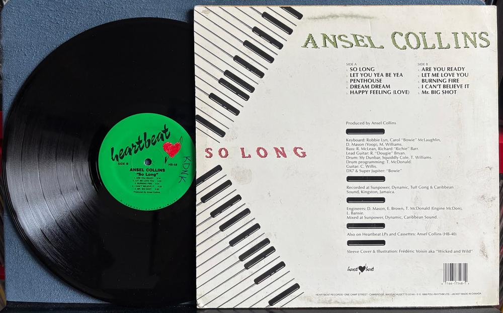 ANSEL COLLINS SO LONG~ORIG 1988 HEARTBEAT PROMO COPY LP